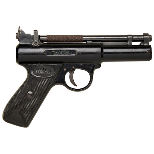 81 - WEBLEY & SCOTT LTD PREMIER MK II .177 AIR PISTOL with black grip.21 cms long.PROVENANCE: The Dav... 