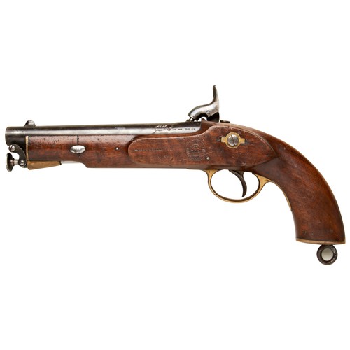 89 - AN E.I.G. CAVALRY PERCUSSION PISTOL DATED 1869 issued to the British controlled East India Governmen... 