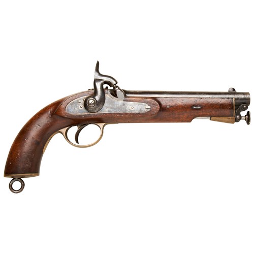 89 - AN E.I.G. CAVALRY PERCUSSION PISTOL DATED 1869 issued to the British controlled East India Governmen... 