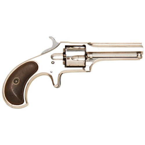 119 - A REMINGTON NEW LINE NO.1 FIVE SHOT .30 CAL RIMFIRE REVOLVER nickel plated with composite two part g... 