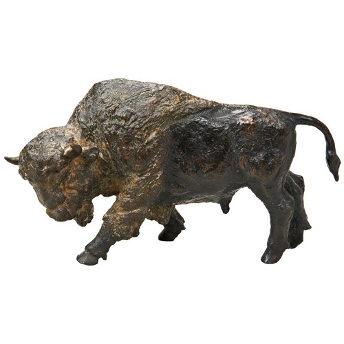 313 - JOSEF LIPENSKY: BRONZE FIGURE OF A BULL signed and numbered 2/15.27 x 16 cmsPROVENANCE: The David St... 