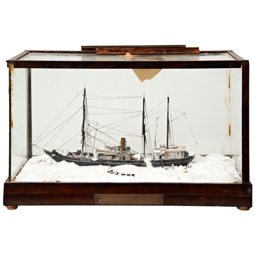 198 - A SCRATCH BUILT MODEL OF AN ICE BOUND S.Y. NIMROD of the British Antarctic Expedition 1907-09 with a... 