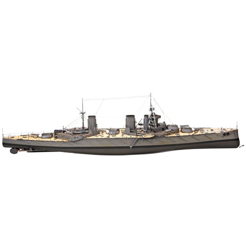 207 - A GOOD LARGE KIT BUILT MODEL OF A SOUTH AMERICAN DREADNOUGHT(?) with four two-gun batteries, one cen... 