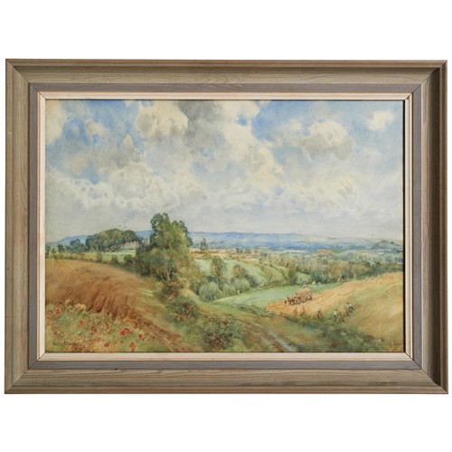 267 - GEORGE F. NICHOLLS, 'VIEW OF CHILTERNS FROM GUDDESDON, OXFORDSHIRE', watercolour, pencil inscription... 