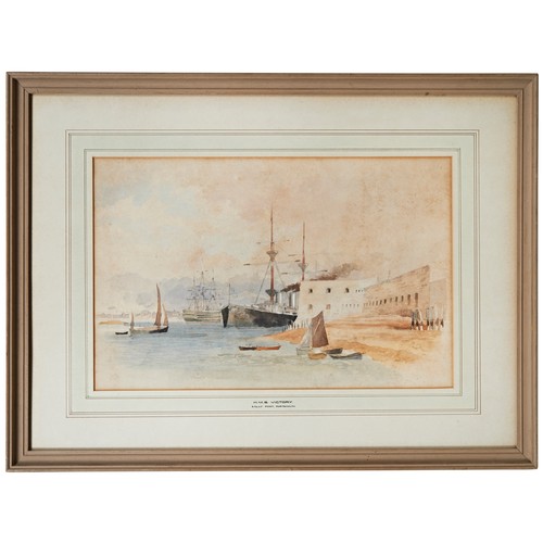 214 - ENGLISH SCHOOL 'H.M.S. VICTORY SALLY PORT' watercolour early 20th century, unsigned.23 x 36 cmsPROVE... 