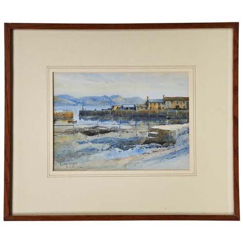 256 - A. STEPHENSON, DISTANT COASTAL ESTUARY VIEW with clippers and steam ships, watercolour, signed in pe... 