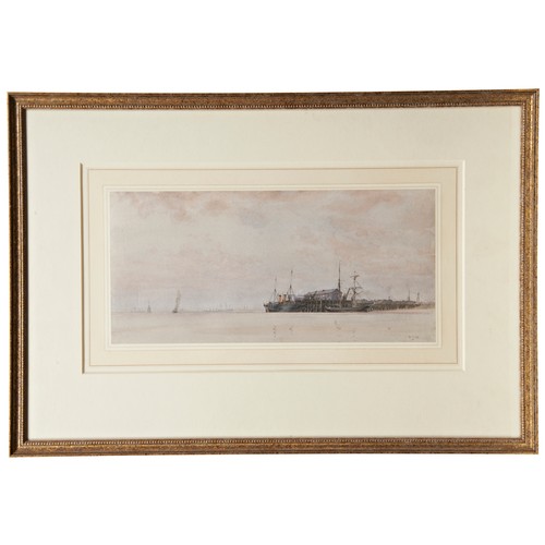 258 - SCOTTISH SCHOOL, 'ABERDEEN HARBOUR', oil on canvas, indistinctly signed and titled verso and a water... 