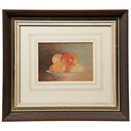 263 - STILL LIFE OF FRUIT WITH A VASE, oil on board, early 20th century and two other small early 20th cen... 