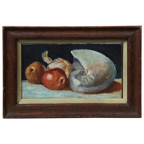 263 - STILL LIFE OF FRUIT WITH A VASE, oil on board, early 20th century and two other small early 20th cen... 