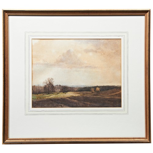 268 - E.S. NAIRNE, HAY CART IN A HARVEST LANDSCAPE, watercolour, dated 1947; Gertrude Stroud, landscape, w... 