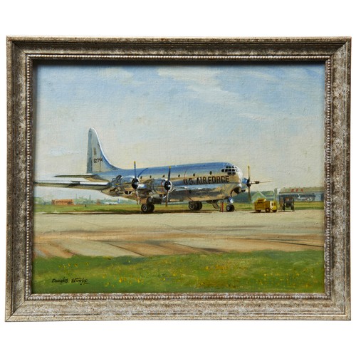 279 - DOUGLAS ETTRIDGE, 'THE GENERALS AIRCRAFT', oil on board, signed and inscribed verso and a pastel of ... 