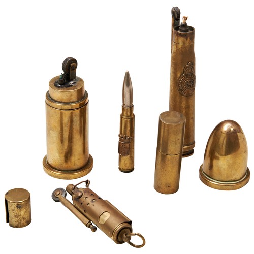 127 - A WWII TRENCH ART LIGHTER MADE FROM A KYNOCH .55 CALIBRE BOYS ANTI-TANK ROUND with Royal Army Servic... 