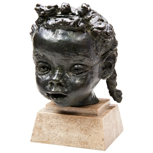 544 - JACOB EPSTEIN: YOUNG PORTRAIT BUST OF A GIRL named ‘Piccaninny’ by the artist (1940), mounted on a s... 