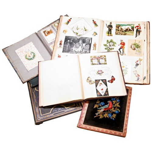 465 - A VICTORIAN ALBUM CONTAINING A COLLECTION CHRISTMAS CARDS another album containing various 19th and ... 