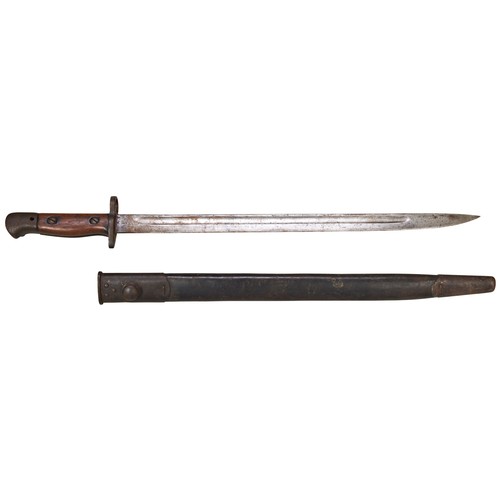 405 - A BRITISH PATTERN 1907 SANDERSON BAYONET AND SCABBARD with stamp Crown cipher and GR 1907 to blade.N... 