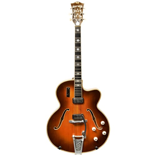 538 - A 1962 HOFNER COMMITTEE E2 S THIN BRUNETTE TOBACCO BURST NO. 1315 fitted with a Bigsby Tremolo ... 