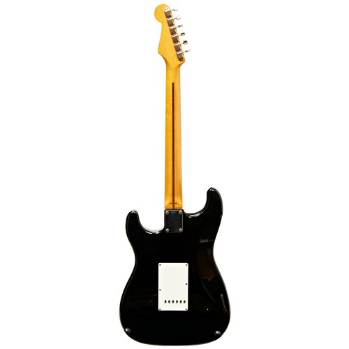 533 - A FENDER STRATOCASTER 'MADE IN JAPAN' CIRCA 1993 with black body, white scratch plate, maple ne... 