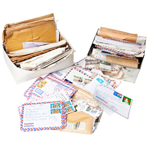 594 - A LARGE QUANTITY OF BRITISH POSTAL ENVELOPES mostly from the 1950s, together with postcards and loos... 