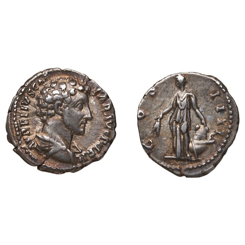 575 - MARCUS AURELIUS (161-180) BARE HEAD AR DENARIUS, crisp and another AR denarius with Antoninus in Spi... 