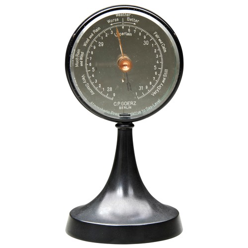 445 - A MYSTERY BAROMETER BY C. P. GOERZ, BERLIN FOR THE ENGLISH MARKET, CIRCA 1925, together with a Zeiss... 