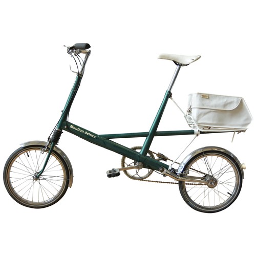 452 - A CLASSIC MOULTON F-FRAME SERIES 1 DELUXE BICYCLE in metallic green with chrome back struts, po... 