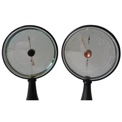 445 - A MYSTERY BAROMETER BY C. P. GOERZ, BERLIN FOR THE ENGLISH MARKET, CIRCA 1925, together with a Zeiss... 