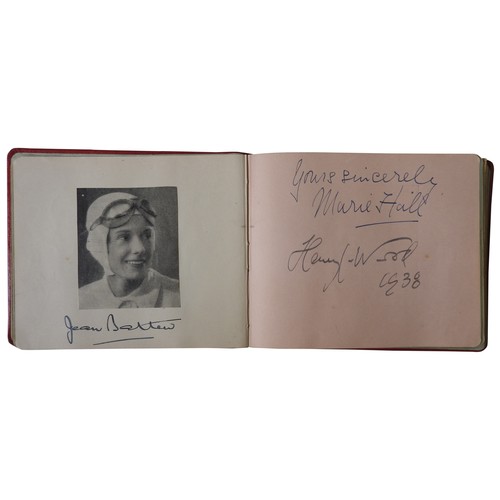 497 - A 1930'S AUTOGRAPH ALBUM, including signatures from Rachmaninoff, Paul Robeson, Jean Batten, Arthur ... 