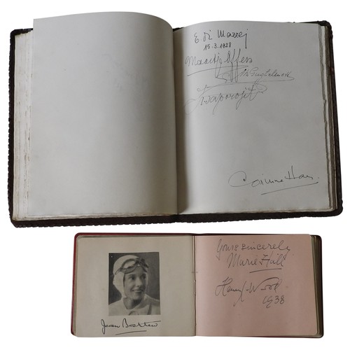 497 - A 1930'S AUTOGRAPH ALBUM, including signatures from Rachmaninoff, Paul Robeson, Jean Batten, Arthur ... 