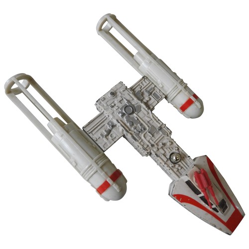 510 - A STAR WARS Y-WING DIECAST with Kenner casting marks for Hong Kong 1979; lacking plastic bomb.17.5 c... 