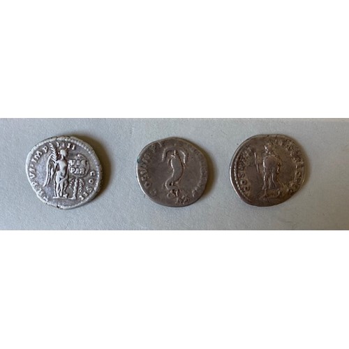 577 - DOMITIAN (81-96) AR DENARIUS SECULAR GAMES ISSUE AD 88 a Vespasian AR Denarius and two other AG dena... 