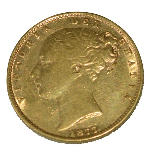 584 - AN 1877 VICTORIA SHIELD SOVEREIGN