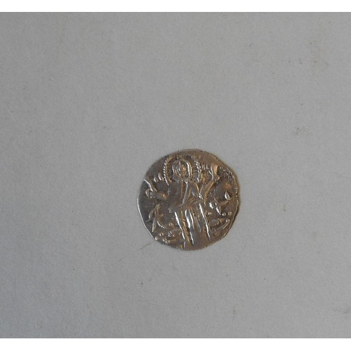 578 - GREEK PRINCIPALITY BYZANTINE STYLE SILVER COIN with couple and Christ obversePROVENANCE: A Good Priv... 