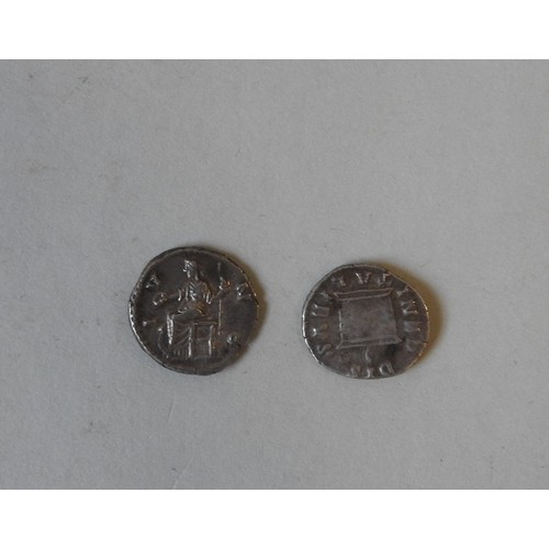 580 - FAUSTINA JUNIOR AND CONCORDIA SEATED AG DENARIUS and another, possibly CrispinaPROVENANCE: A Good Pr... 