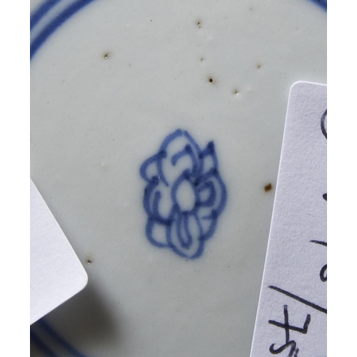 98 - THREE BLUE AND WHITE SAUCER DISHESQING DYNASTY, 18TH CENTURYeach painted in tones of underglaze blue... 