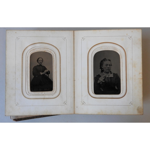 321 - AN AMERICAN 19TH CENTURY LEATHER BOUND PHOTOGRAPH ALBUM, comprised of portrait photographs from the ... 