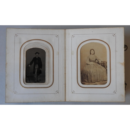 321 - AN AMERICAN 19TH CENTURY LEATHER BOUND PHOTOGRAPH ALBUM, comprised of portrait photographs from the ... 