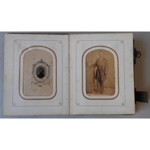 321 - AN AMERICAN 19TH CENTURY LEATHER BOUND PHOTOGRAPH ALBUM, comprised of portrait photographs from the ... 