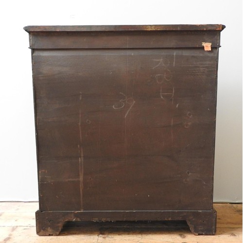 60 - A 19TH CENTURY WALNUT PIER CABINET, with string inlay decoration to the frieze, side panels and door... 