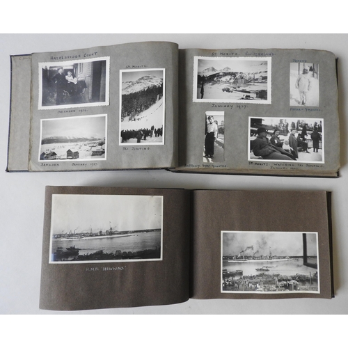 322 - TWO VINTAGE PHOTOGRAPH ALBUMS, spanning a period from the early 1920's to the mid 1930's, includes i... 