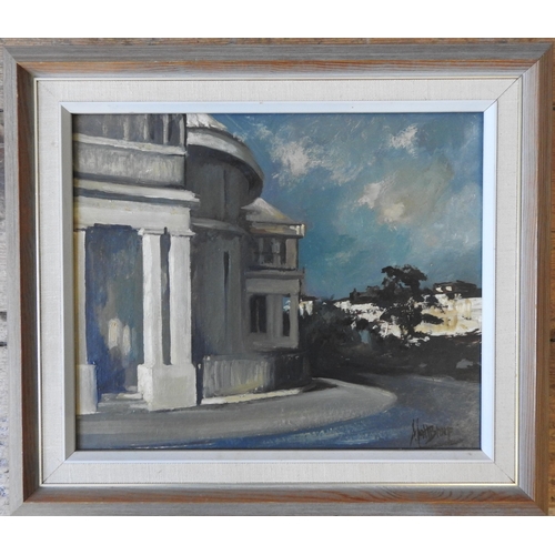 258 - AN OIL PAINTING OF CONTINENTAL STREET SCENE, signed in lower right corner, 37 x 33 cm