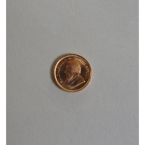 326 - A 22CT GOLD 1/10 KRUGERRAND COIN, 1980, 3.4 grams