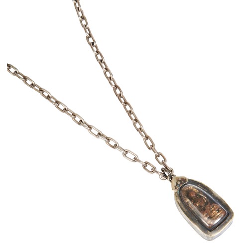 375 - A LOCKET STYLE BUDDHA PENDANT AND CHAIN