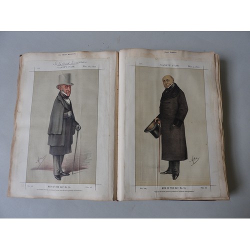 268 - A LARGE SCRAP BOOK CONTAINING 19TH CENTURY VANITY FAIR PRINTS