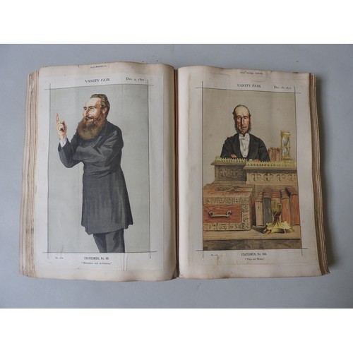 268 - A LARGE SCRAP BOOK CONTAINING 19TH CENTURY VANITY FAIR PRINTS