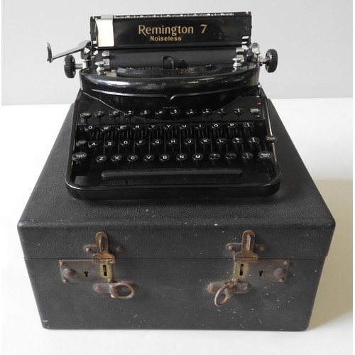 308 - A VINTAGE REMINGTON TYPEWRITER, 20 x 37 x 35 cm, boxed