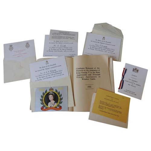 304 - A SELECTION OF INVITATIONS TO EVENTS AT BUCKINGHAM PALACE AND WINDSOR CASTLE, along with a quantity ... 