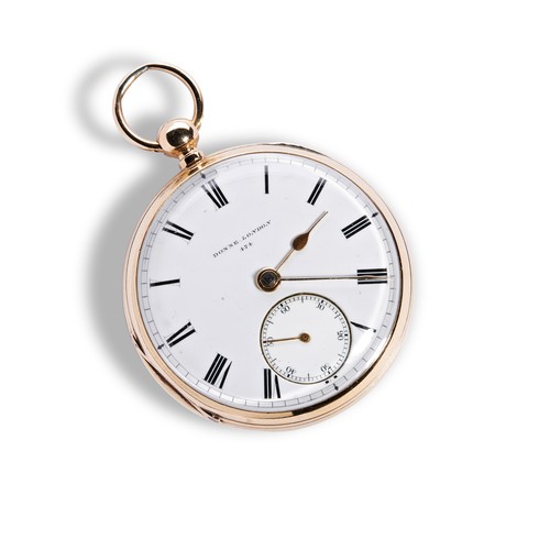 AN 18CT GOLD FREE SPRUNG ENGLISH LEVER WATCH