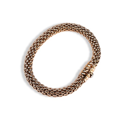 71 - A FOPE KALEIDA BRACELET the mesh 18ct gold link, with an integrated barrel claspMarked 750, 303 FV, ... 