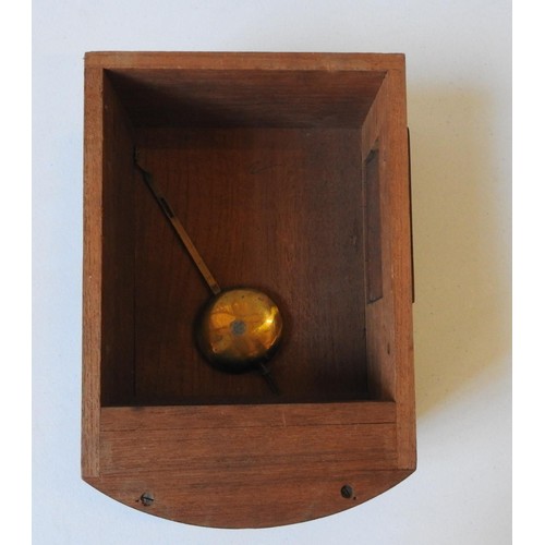 177 - A 19TH CENTURY SINGLE FUSEE WALL CLOCK, in a circular mahogany case, eight day fusee movement, paint... 