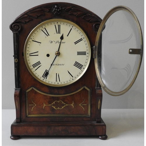 181 - A MID 19TH CENTURY SINGLE FUSEE BRACKET CLOCK, eight day fusee movement, the painted dial inscribed ... 